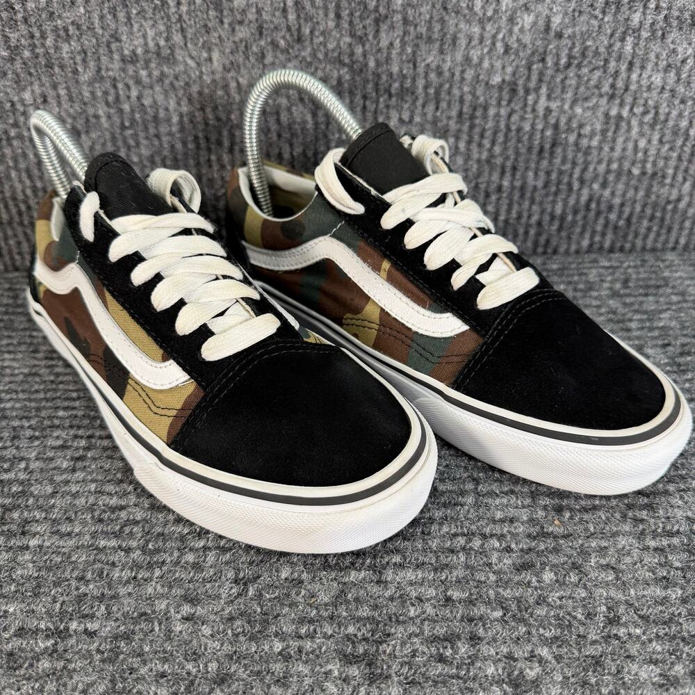 Vans Ward Camo Black White Low Top Skate Sneakers Men 5.5 Women 7